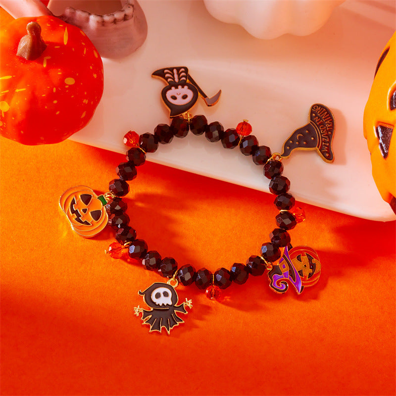 Wholesale  Pumpkin Ghost Beaded Bracelet